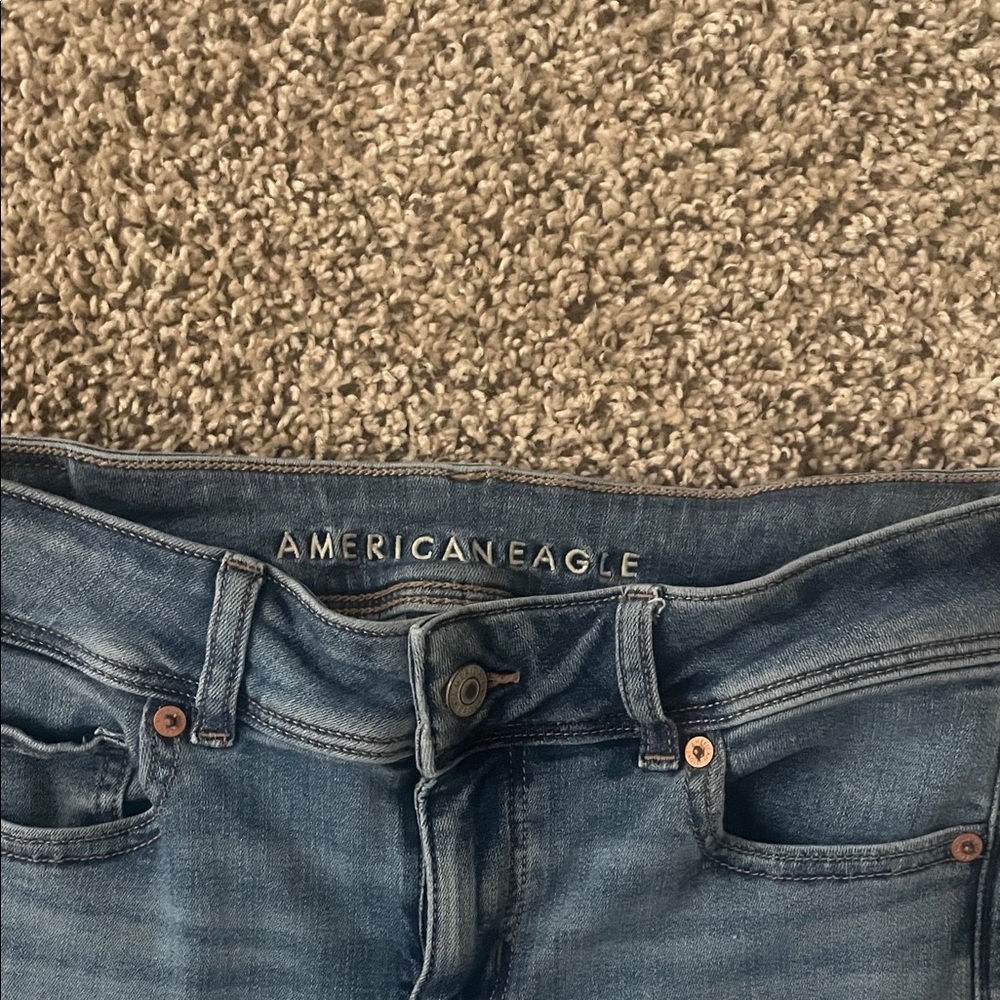 American Eagle Outfitters Women's Mid Rise Blue Jeans